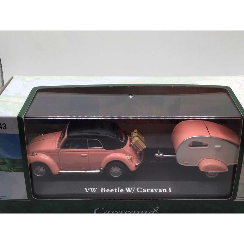 Volkswagen Beetle avec personnages et caravane 1/43 CARARAMA