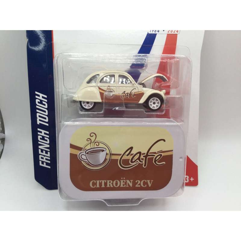 NOUVEAUTE MAJORETTE AVEC BOITE METAL SPECIAL FRANCE CITROËN 2CV CAFE