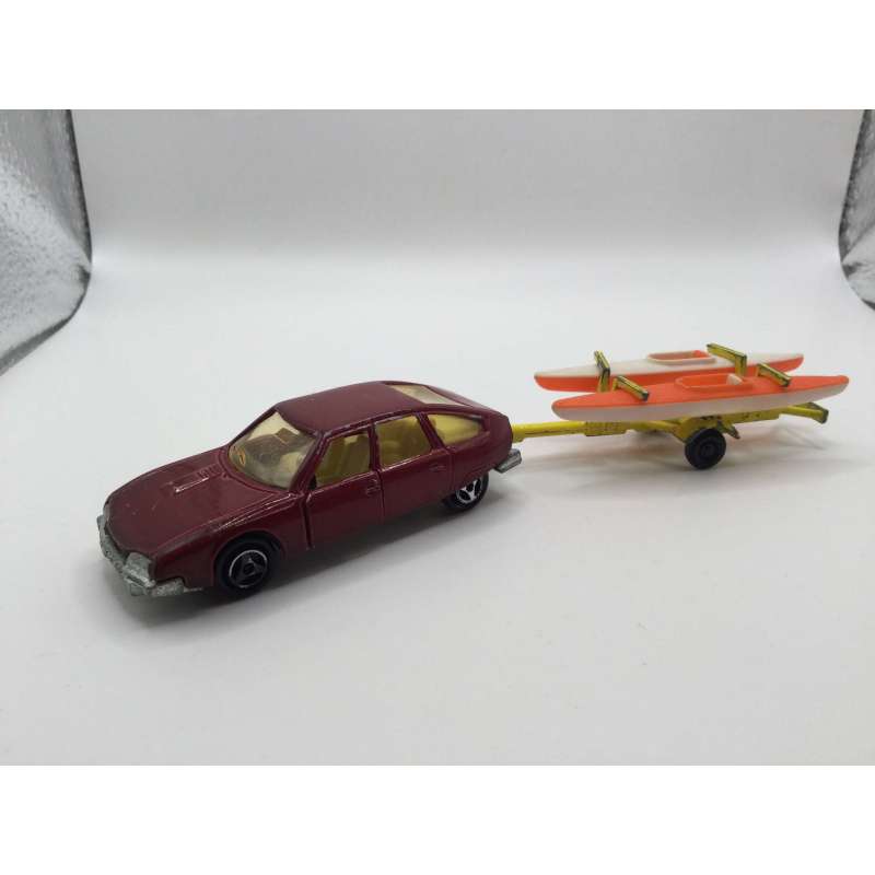 CITROËN CX AVEC REMORQUE CANOE CAYAK MAJORETTE MADE IN FRANCE