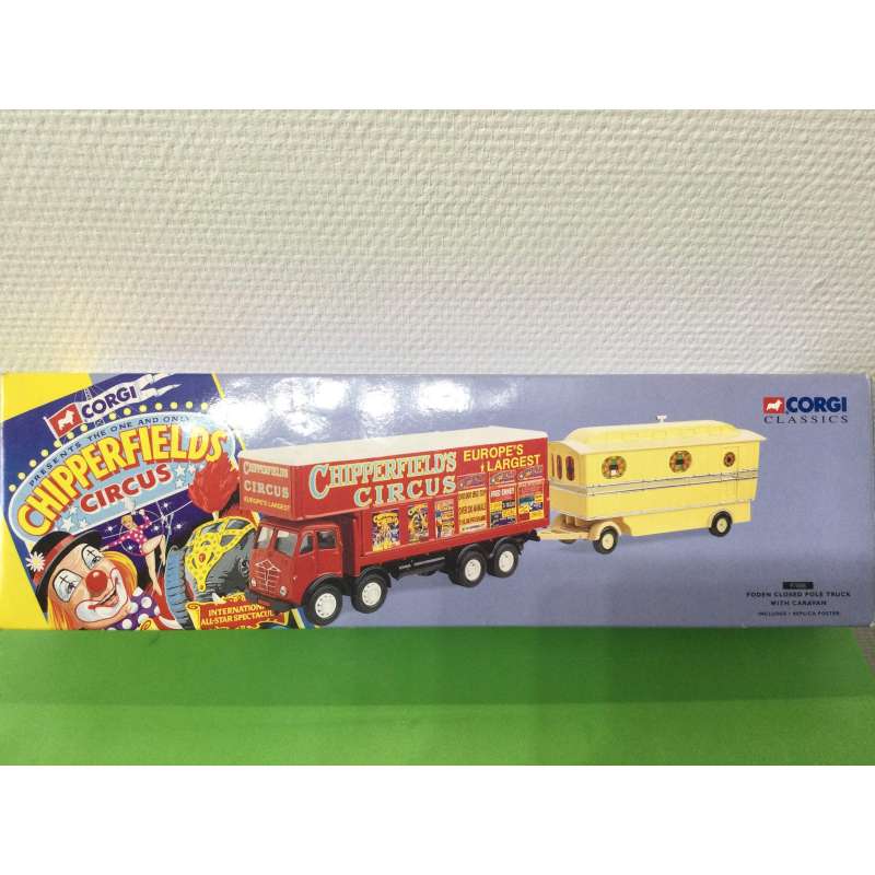 CIRQUE CHIPPERFIELDS AVEC CARAVANE FODEN CLOSED POLE TRUCK CORGI