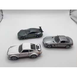 Lot de 3 MAJORETTE ASTON MARTIN MERCEDES PORSCHE