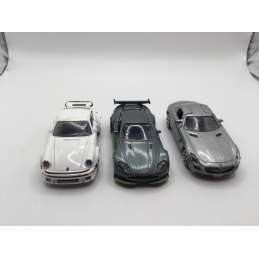 Lot de 3 MAJORETTE ASTON MARTIN MERCEDES PORSCHE