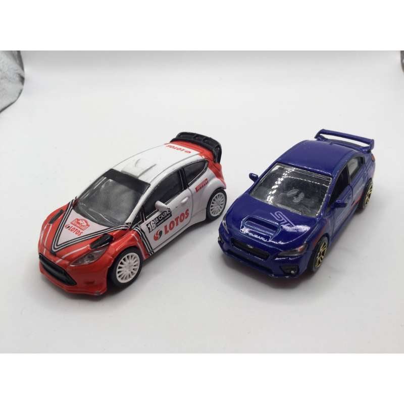 LOT DE 2 VOITURES DE RALLY FORD FIESTA WRC SUBARU WRX STI NOREV MAJORETTE