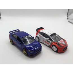 LOT DE 2 VOITURES DE RALLY FORD FIESTA WRC SUBARU WRX STI NOREV MAJORETTE