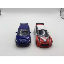 LOT DE 2 VOITURES DE RALLY FORD FIESTA WRC SUBARU WRX STI NOREV MAJORETTE